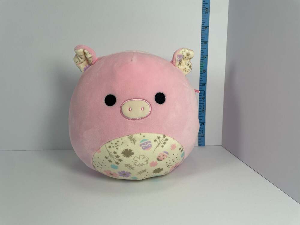 Squishmallows 8 inch Peter the Pink Pig with Floral Easter Egg Belly